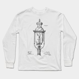 Incandescent Street Light Vintage Patent Hand Drawing Long Sleeve T-Shirt